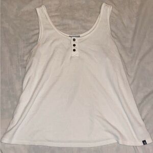 White Sleeveless Button Women's Top